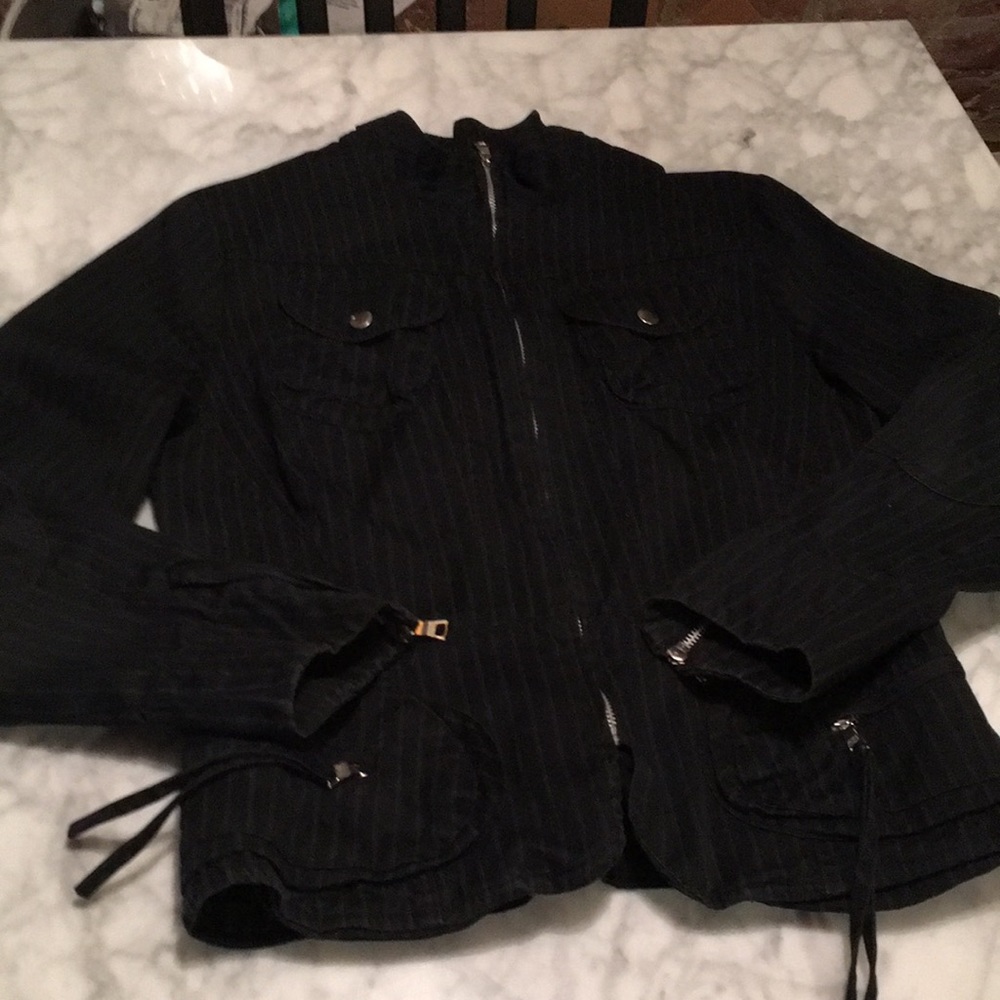 Black pinstripe medium Banana Republic jacket
